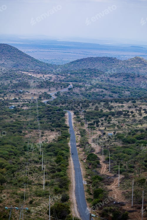Preview: Kenya Landscapes panoramic scenic views Magadi Road highway plants