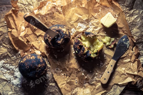 Preview: Jacket potatoes with butter and salt