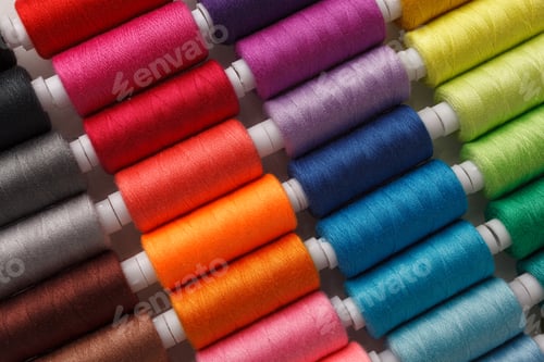 Preview: Set of colorful spools of thread