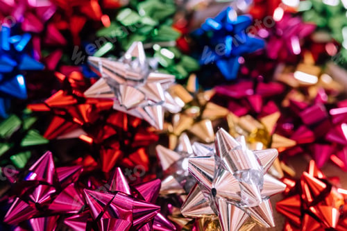 Preview: Detail of a background with bows for Christmas decoration.