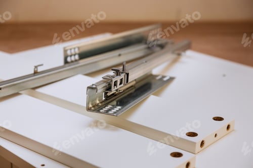 Preview: Service in the process of assembling furniture kitchen closets and cabinets from wood and chipboard