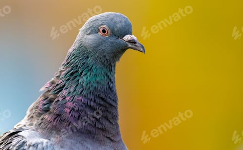 Preview: Blue pigeon on blurred background