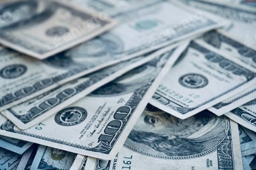 Preview: Piles of 100 hundred dollar bills