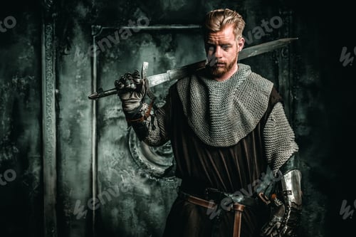 Preview: Medieval knight with sword and armour