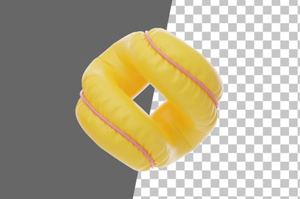 Preview: Yellow Soft Body Twited Tied Balloon Shape 3D Icon