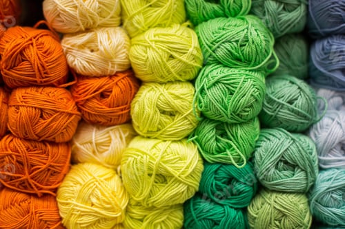 Preview: Colored balls of yarn. Knitting needles. Crocheting yarn