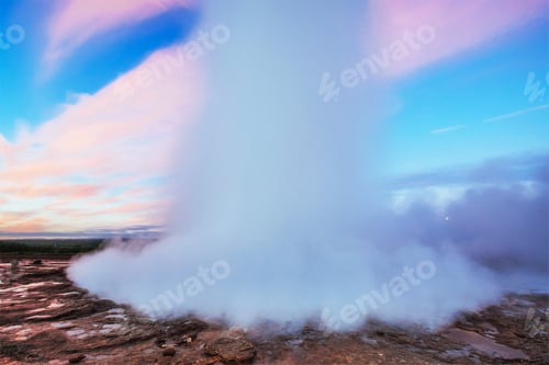 Preview: Strokkur geyser eruption in Iceland. Fantastic colors. Beautiful