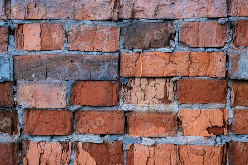 Preview: The texture of old brick wall in close-up.