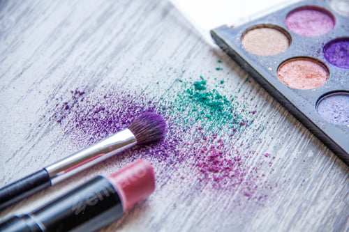 Preview: Cosmetics image on wooden background