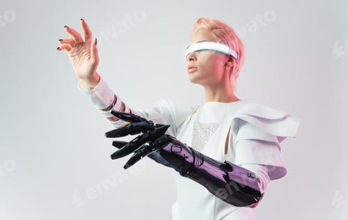 Preview: Representation of a bionic super human with advanced technology parts