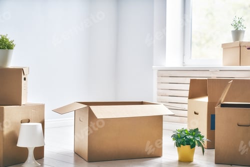Preview: Cardboard boxes in room