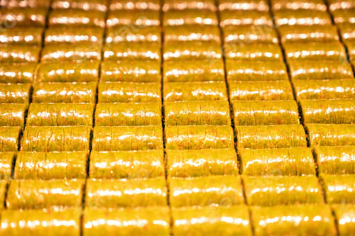 Preview: Turkish Baklava view. ISTANBUL, TURKEY - January 2022:
