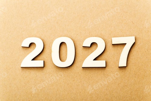 Preview: Wooden text for year 2027