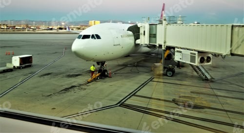 Preview: At The Airport! Through the Window! Ground Crew Readying the Plane!