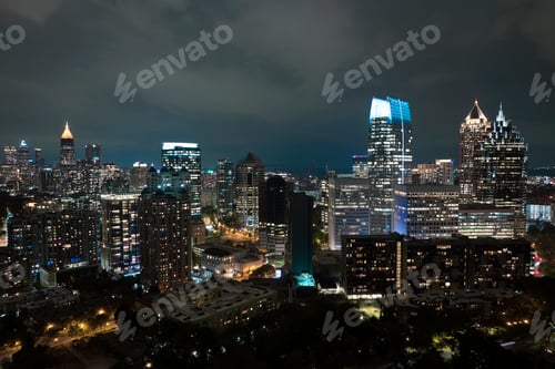 Preview: Aerial view of downtown district of Atlanta city in Georgia, USA