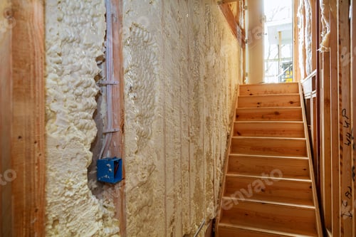 Preview: thermal and hidro insulation Inside wall insulation in wooden house, building under construction