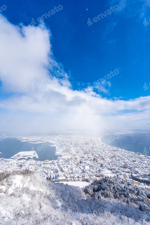 Vista previa: Beautiful landscape and cityscape from Mountain Hakodate for loo