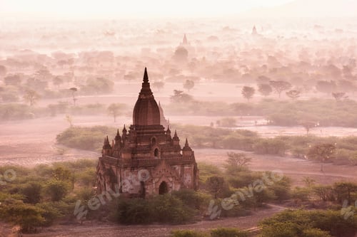 Preview: Morning mist and temple, Bagan, Mandalay Region, Myanmar
