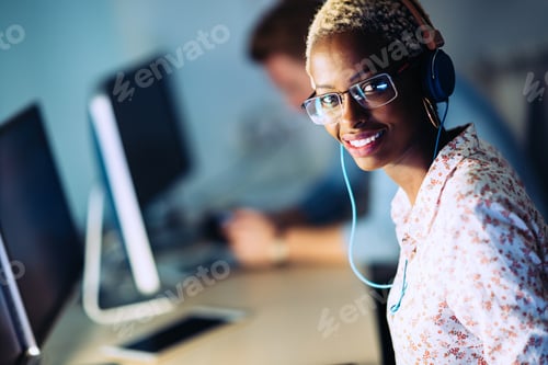 Preview: Portait of software designer working in office