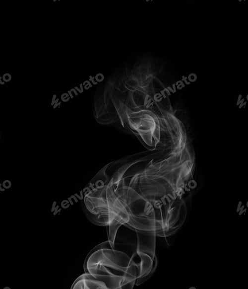 Preview: Tobacco smoke. On black background.
