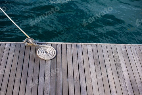Preview: Close up shot of rope of boat attached to dockin station