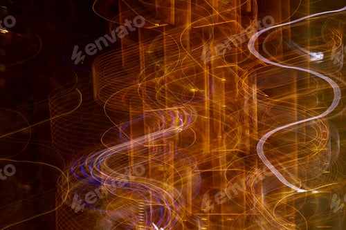 Preview: Night neon lights on long exposure. Modern art,