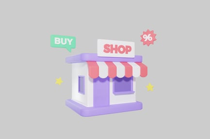 Preview: Cute cartoon storefront with signage