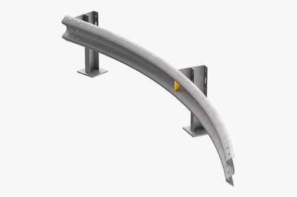 Preview: Curved Highway Guardrail, Single W-Beam, 5m