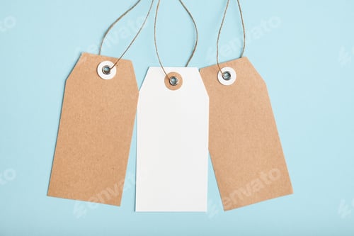 Preview: Blank Tags on a Pale Blue Background