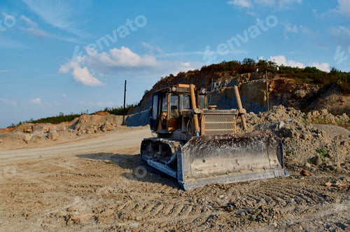 Preview: large bulldozer digging earth gravel and geology vehicle