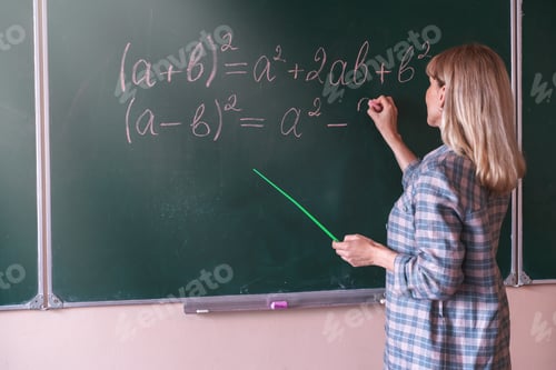 Preview: Back to school. The professor solves the problem at the blackboard
