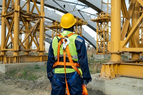 Preview: Construction worker in equipment standing outdoors
