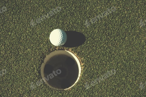Preview: top view of golf ball in the hole