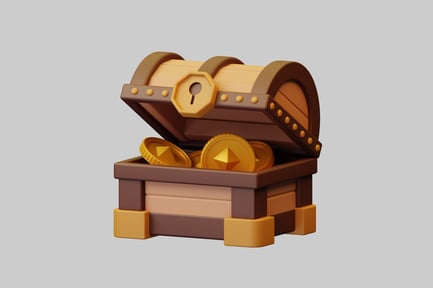 Preview: Stylized treasure chest with coins