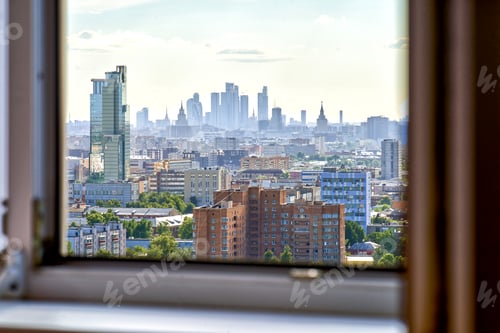 Preview: view on the downtown from window