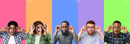 Preview: Surprised men expressing great amazement and shock