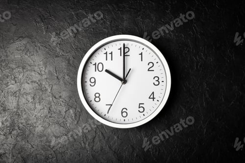 Preview: Clock on the black texture background