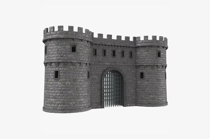 Preview: Stone Fortress Gate with Towers