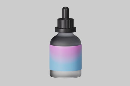 Preview: Glass dropper bottle with multicolored gradient