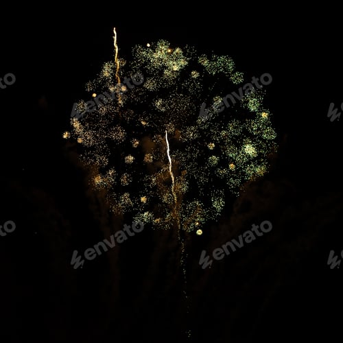 Preview: Fireworks exploding against black background