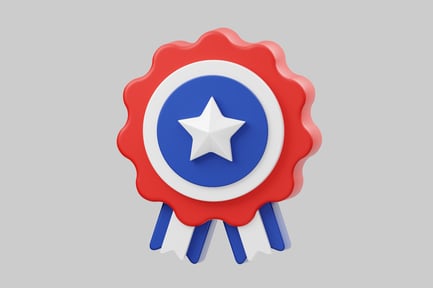 Preview: Patriotic celebration rosette with ribbons