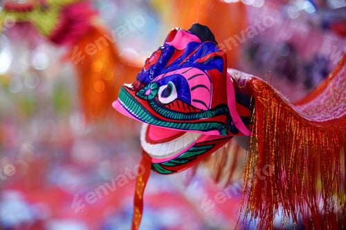Preview: Dragon and Lion puppet paper toys