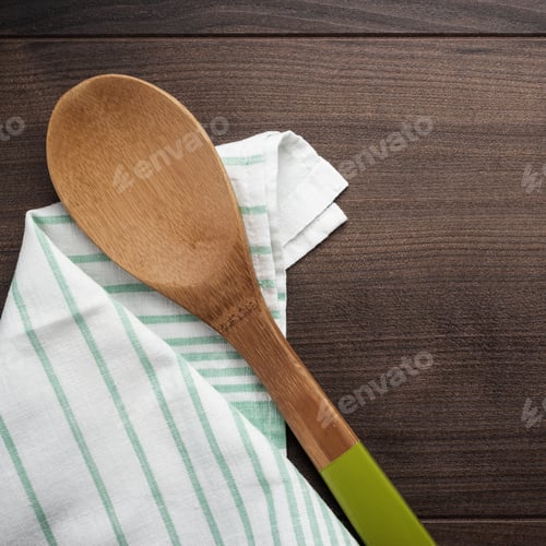 Preview: Wooden Spoon On The Brown Table