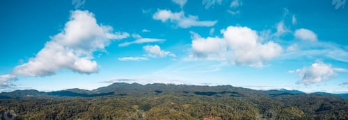 Preview: mountain scenery in the morning, high angle, summer