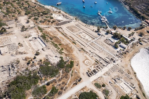 Preview: Aerial view of Cape Knidos Datca Peninsula Turkey