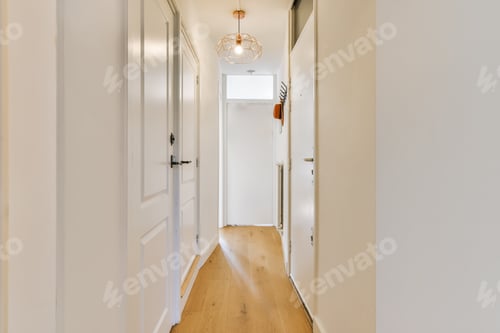 Preview: Long narrow corridor with wooden floor