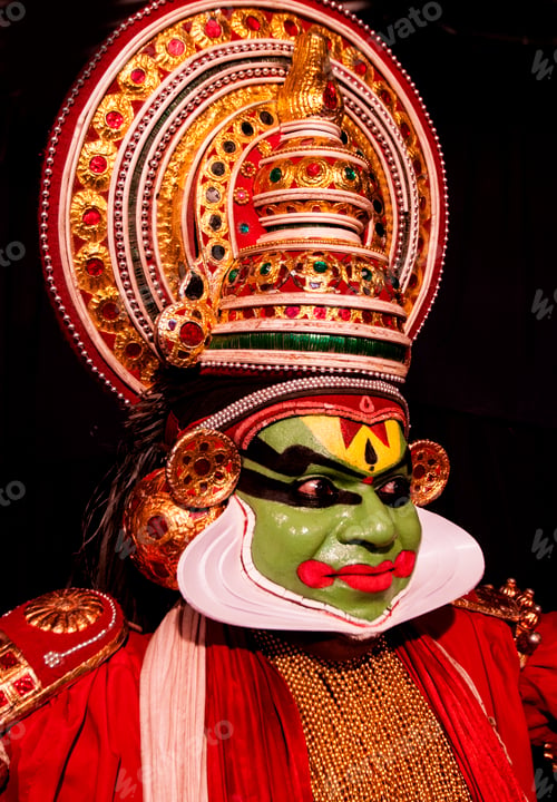 Preview: Portrait of Kathakali dance performer in Kerala, India