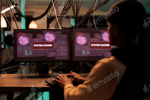 Preview: Criminal committing cyberattack on government system