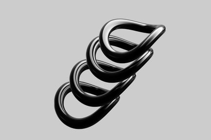 Preview: Interlocking polished black shapes