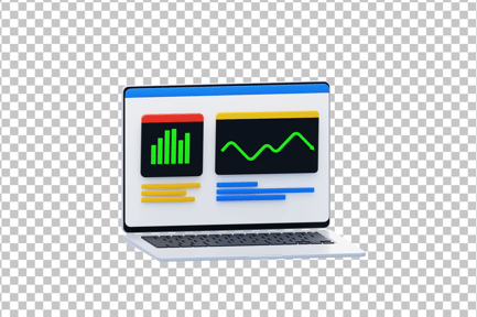 Preview: Laptop with Financial Charts 3D Icon